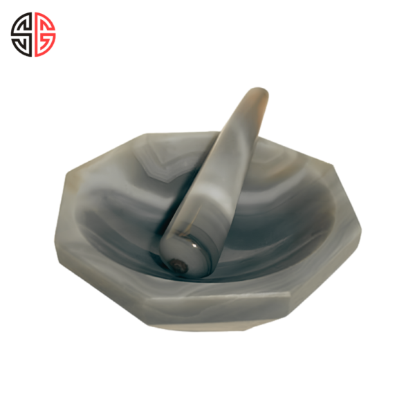 High Quality Natural Agate Mortar and Pestle, Size: 4"